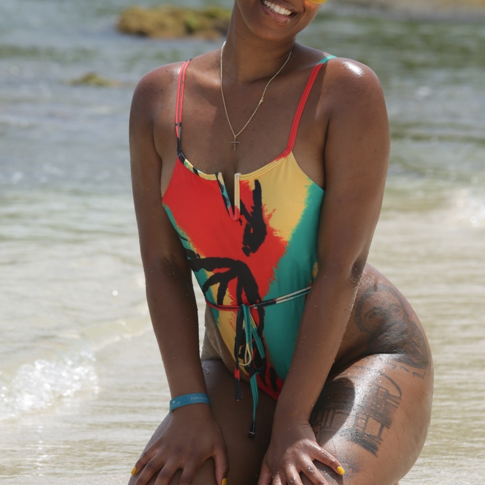 Zaful tropical one piece swimsuit